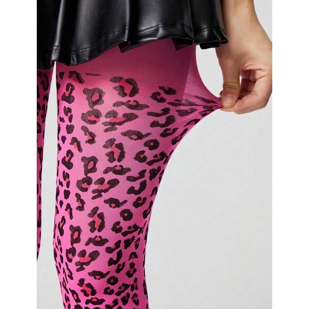Pink Cheetah Patterned Tights - Picture 5 of 5
